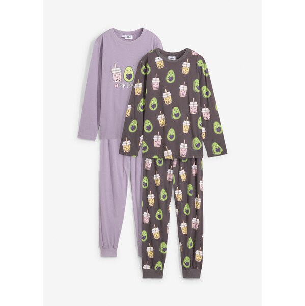 bonprix Pyžamo s bio bavlnou (4-dielne), farba šedá 59720347