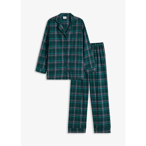 bonprix Pyžamo z flanelu, farba zelená 59720371