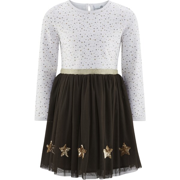 happy girls Šaty zlatá / tmavosivá / biela 60868321