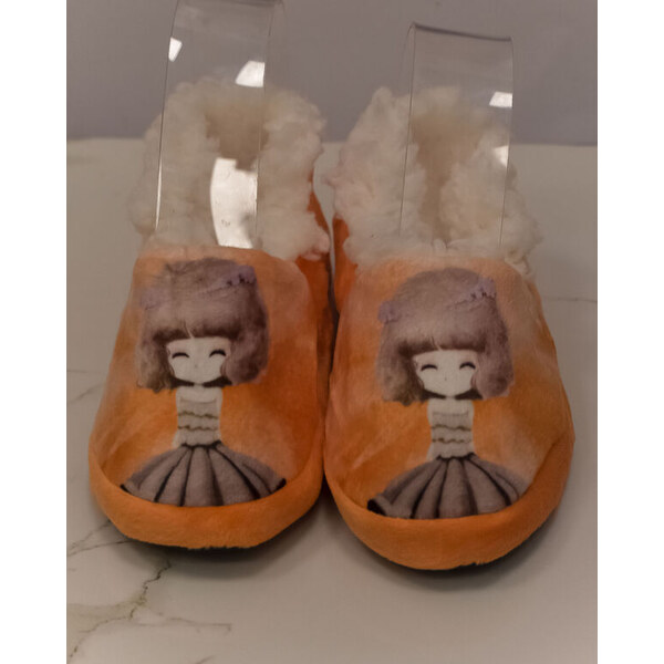PERSAIL Detské oranžové plyšové domáce papuče GIRL 27-29 59705149