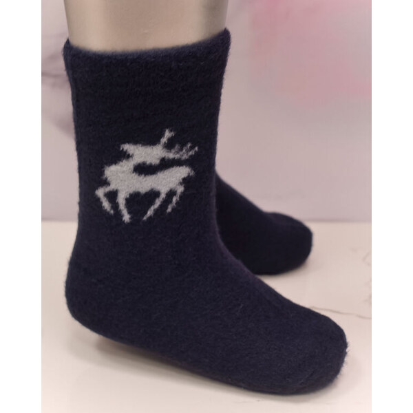 PERSAIL Kašmírové modré ponožky s motívom jeleňa 59705151