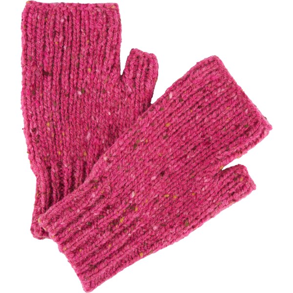 Vlnka Vlnené pletené bezprsté rukavice pruhované ružová veľkosti 59708092