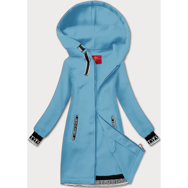 Svetlomodrá dámska dlhá mikina na zips LHD (AMG-173) 59707334