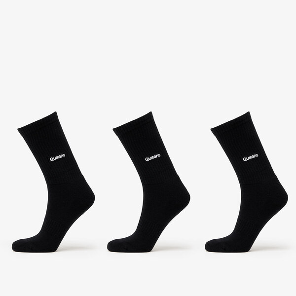 Queens Essential Basic Crew Socks 3-Pack Black 36-38 59716764