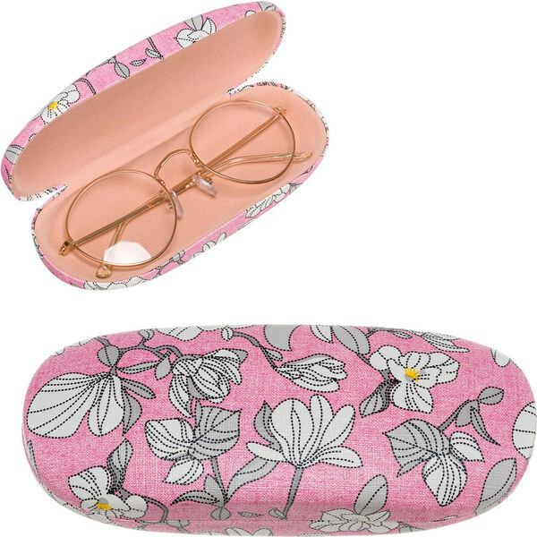 Elegantné puzdro na okuliare z ekologickej kože s kvetinovým vzorom - 58389043