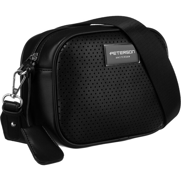 Crossbody kabelka s perforovanou textúrou a širokým popruhom – 59718082