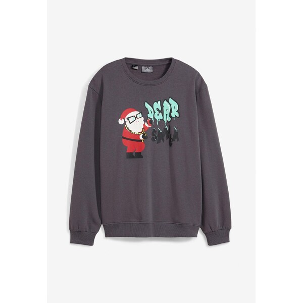 bonprix Mikina s vianočným motívom, farba šedá 59720201