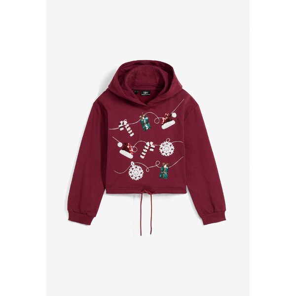 bonprix Mikina s kapucňou z čistej bio bavlny, farba červená 59720225