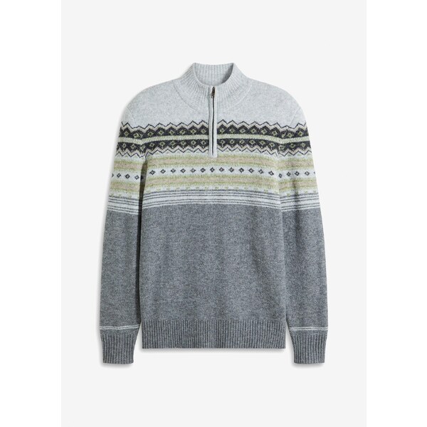bonprix Nórsky pulóver so stojačikom, farba šedá 59720295