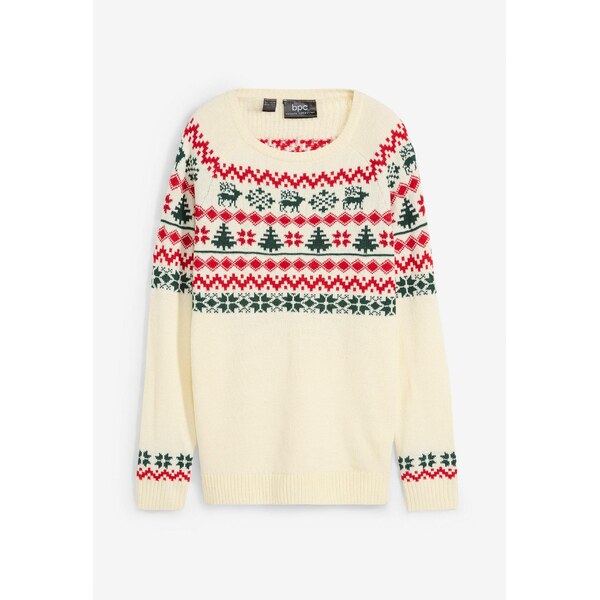 bonprix Detský nórsky pulóver, farba biela 59720297