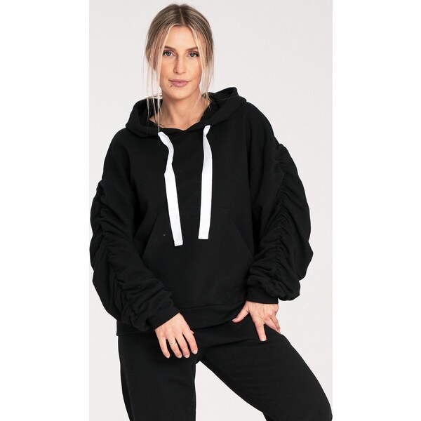 FIGL Čierna dámska bavlnená mikina s kapucňou M1055 Black 59720478