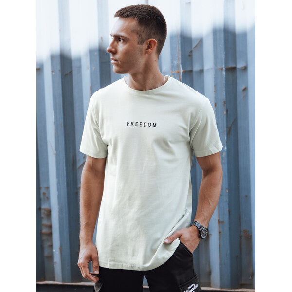 Biele pánske bavlnené tričko s potlačou Dstreet RX5612 65597749