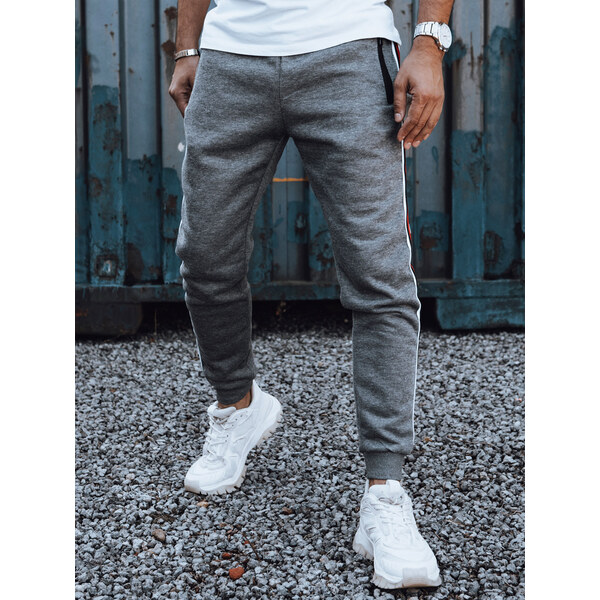 DStreet Pánske antracitové tepláky s pruhmi 67079100