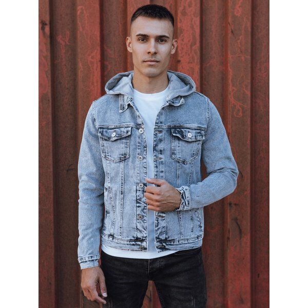 DStreet Pánska rifľová bunda s kapucňou 65385135