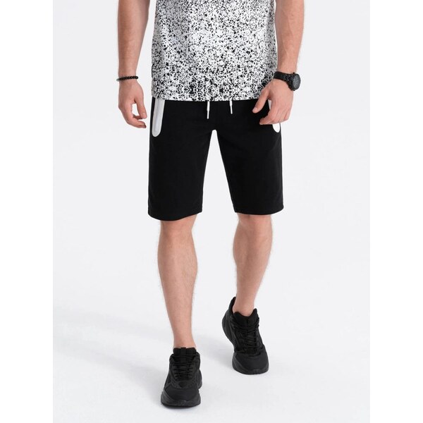 Ombre Clothing Štýlové čierne kraťasy W239 53222461