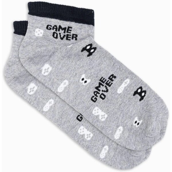 Buďchlap Veselé šedo-čierne ponožky Game over U177 26171543