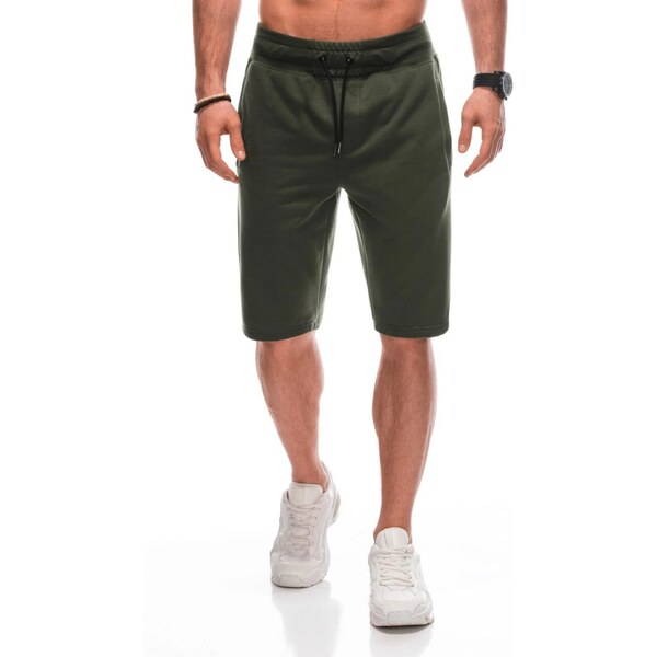 Buďchlap Pánske teplákové kraťasy v olivovej farbe SRBS0101/V-2 44135594