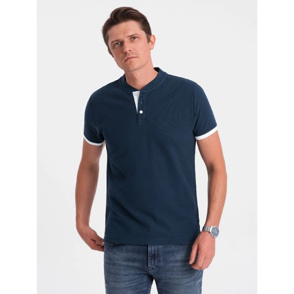 Ombre Clothing Pohodlná trendy granátová polokošeľa V4 TSCT-0156 49044143