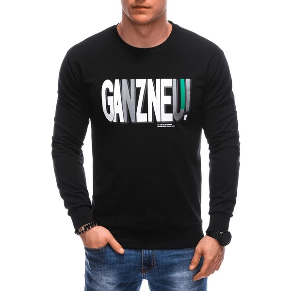 Inny Pánska čierna mikina s výrazným nápisom B1652 49354725