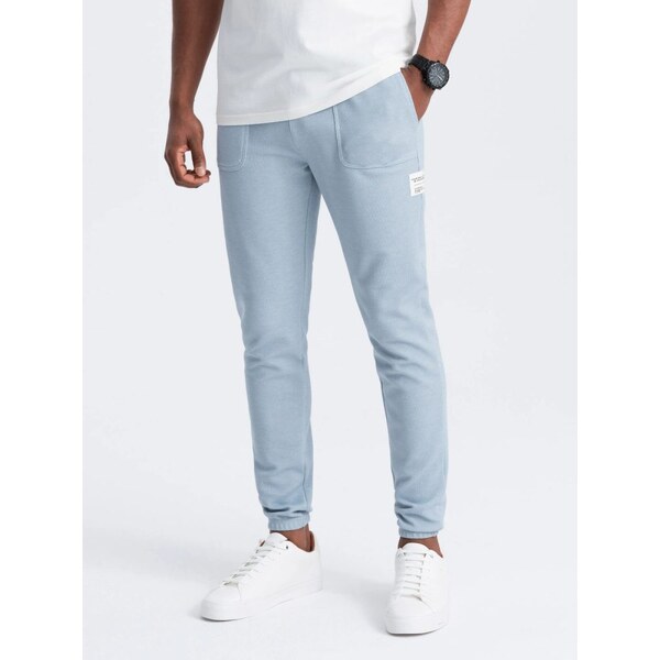 Ombre Clothing Trendy svetlo modré pletené tepláky V4 PASK-0211 51198619