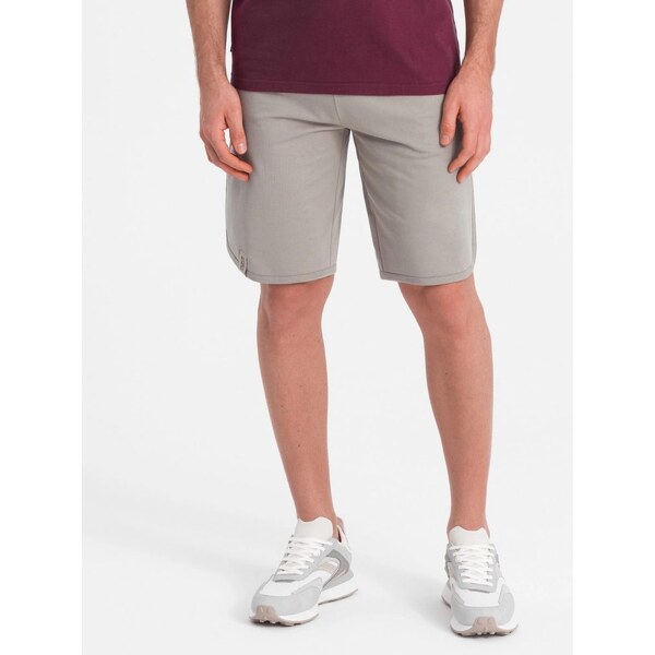 Ombre Clothing Tmavo béžové teplákové kraťasy V3 SRSK-0105 51275107