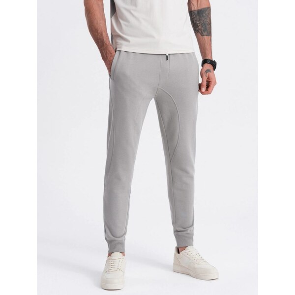 Ombre Clothing Šedé tepláky s trendy prešívaním V8 PABS-0173 52414214