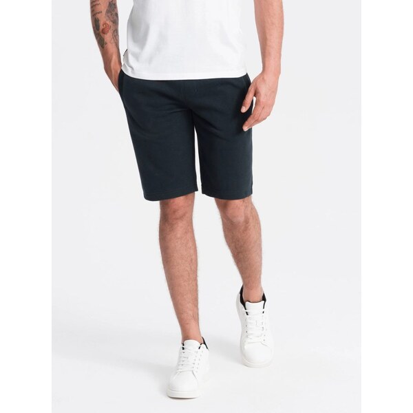 Ombre Clothing Čierne jednofarebné šortky V9 SRBS-0149 52905768