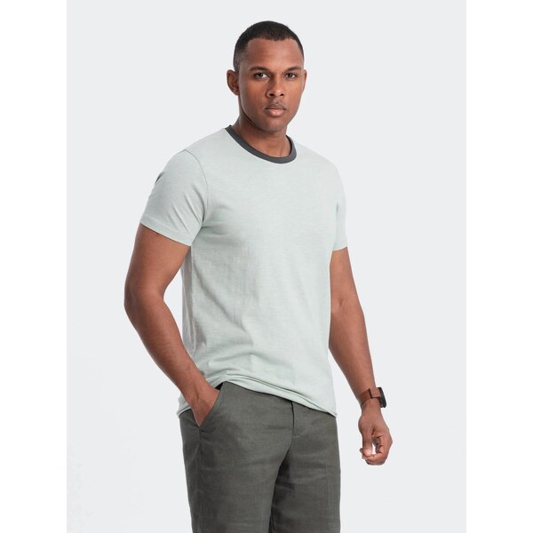 Ombre Clothing Trendy svetlo zelené tričko bez potlače V2 TSCT-22SS 54070132