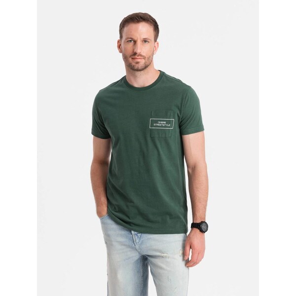 Ombre Clothing Zelené tričko v štýle streetstyle V4 TSCT-0108 57244780