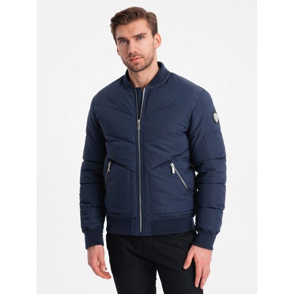 Ombre Clothing Štýlová pánska granátová bomber bunda V2 OM-JALP-0143 57521620