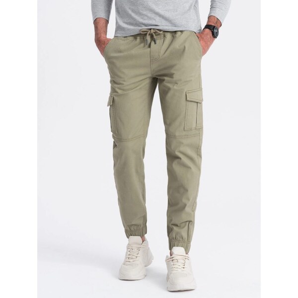 Ombre Clothing Trendové khaki joggery V1 PAJO-0123 51007929