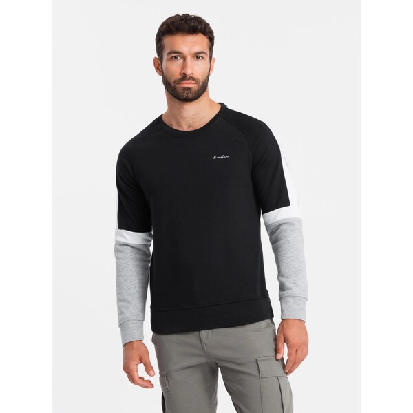 Ombre Clothing Originálna čierna mikina V3 SSNZ-22FW-003 58162456