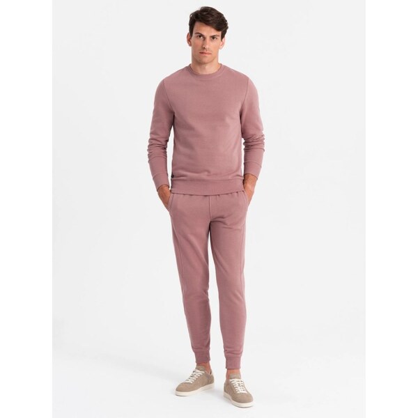 Ombre Clothing Základná tepláková tmavo ružová súprava (mikina+tepláky 58398302