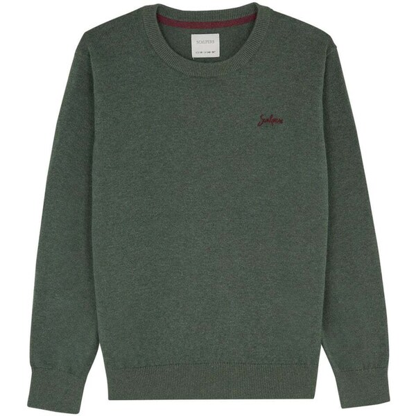 Scalpers Sveter tmavozelená / burgundská 60960689