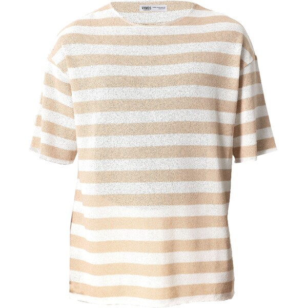 VAMOS CLO Tričko béžová / biela 60683453