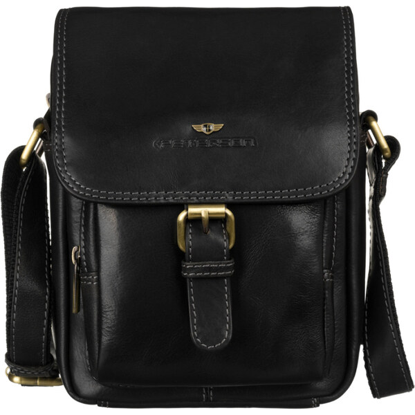 Peterson Pánska kožená crossbody taška čierna (KT183) 59777179