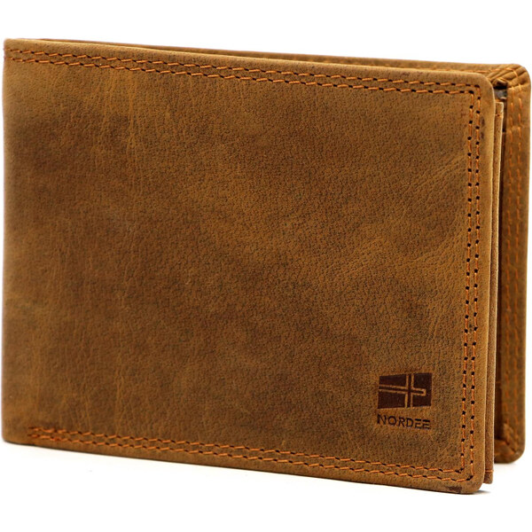 Pánska kožená peňaženka Nordee hnedá KZ55447 62179028