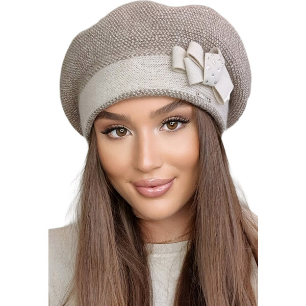 Kamea Béžová elegantná dámska baretka Amparo, Farba béžová 48437155