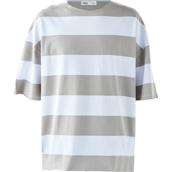 VAMOS CLO Tričko kaki / biela 60683395