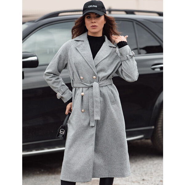 BASIC Sivý dámsky dlhý oversize kabát CAMELLYN NY0742 59802792