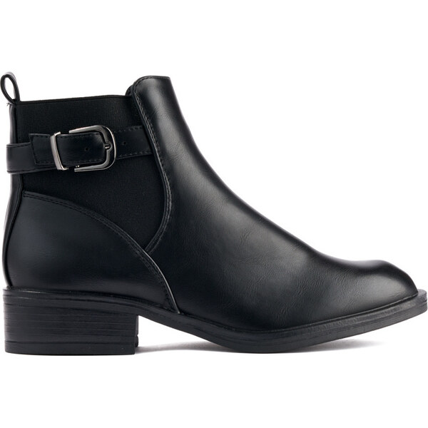 SHELOVET Čierne klasické ploché dámske členkové topánky HD055-210B 66148614