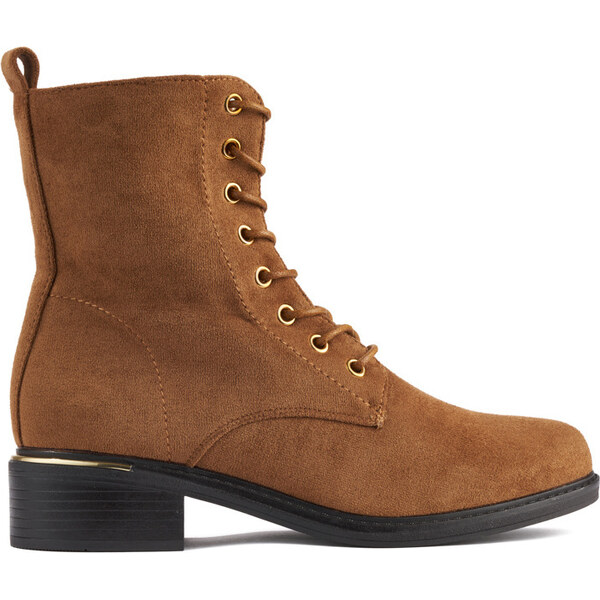 SHELOVET Hnedé dámske členkové topánky na šnurovanie YL191C 66148617