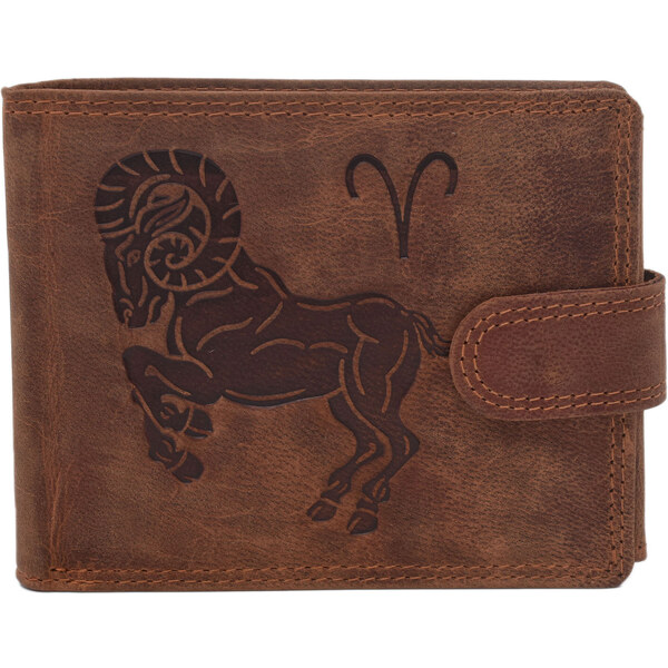 Pánska kožená peňaženka MERCUCIO svetlohnedá embos baran 2911906 60313091