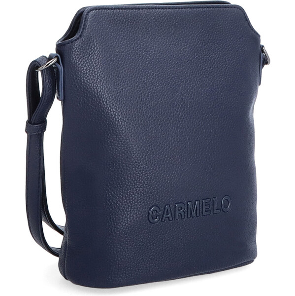 Kabelka zo syntetickej kože crossbody Carmelo modrá 4277 TM 64020346