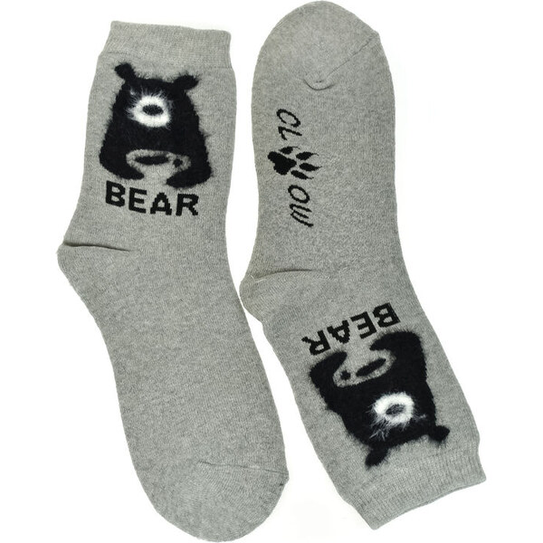AURA.VIA UNI šedé bavlnené ponožky BearPaw 36-41 59808782