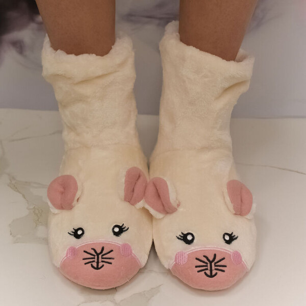 MR PAMUT Detské ružové plyšové ponožky Mouse Cozy 24-35 59808792