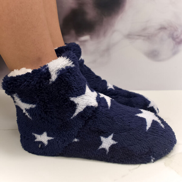 AURA.VIA Detské plyšové modré ponožky Starry Cozy 28-35 59808797