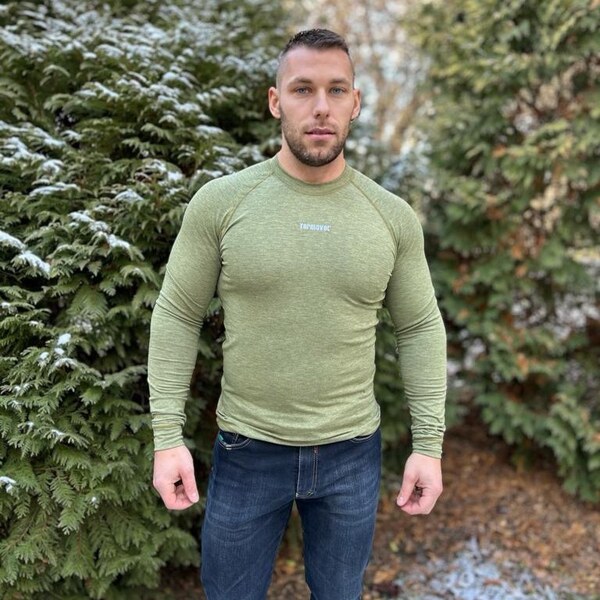 TERMOVEL Pánske melírované termo tričko 65150979