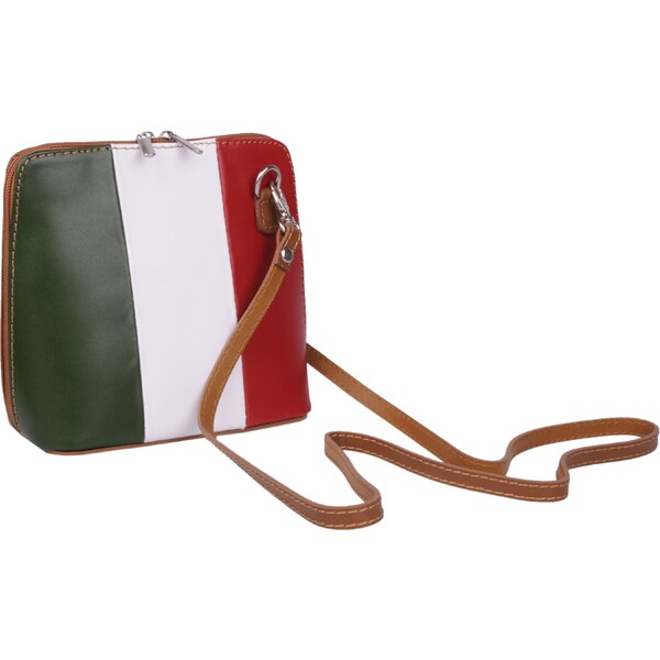 Camel kožená talianska crossbody kabelka Grana Tricolore NovaKabelka 59811065