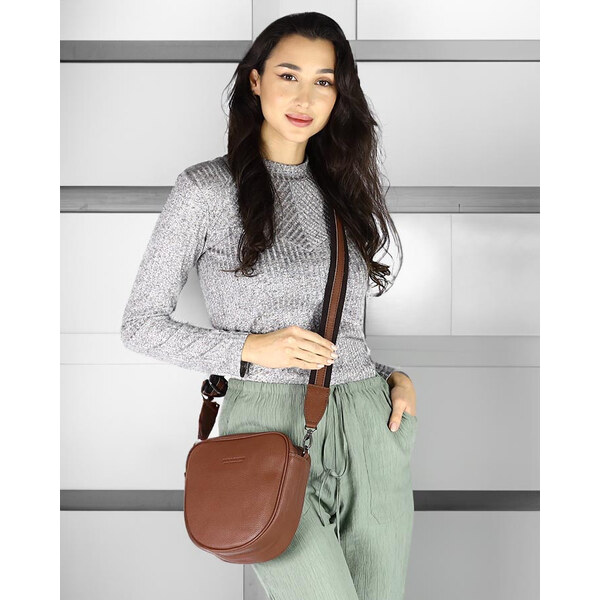 MARCO MAZZINI Kožená crossbody kabelka | hnedá vs42b 59815914
